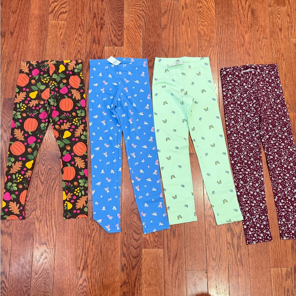 Set of 4 Multicolor Patterned Leggings